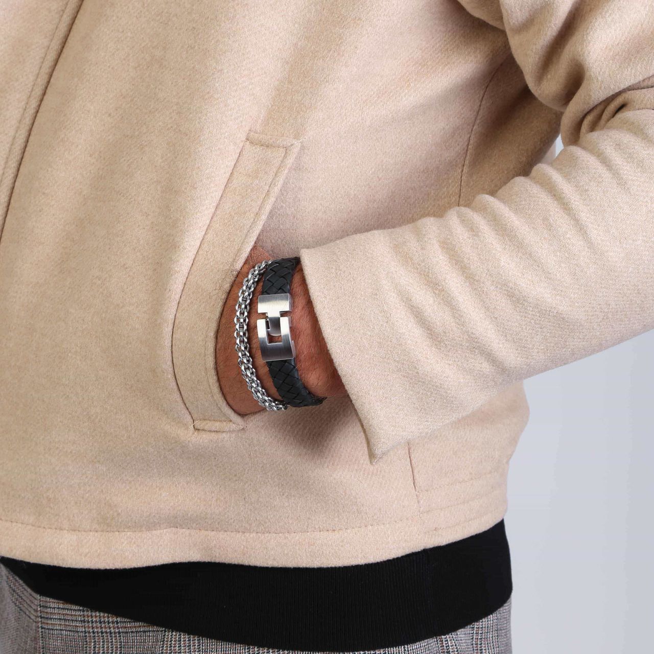Stalen armband schakel mat