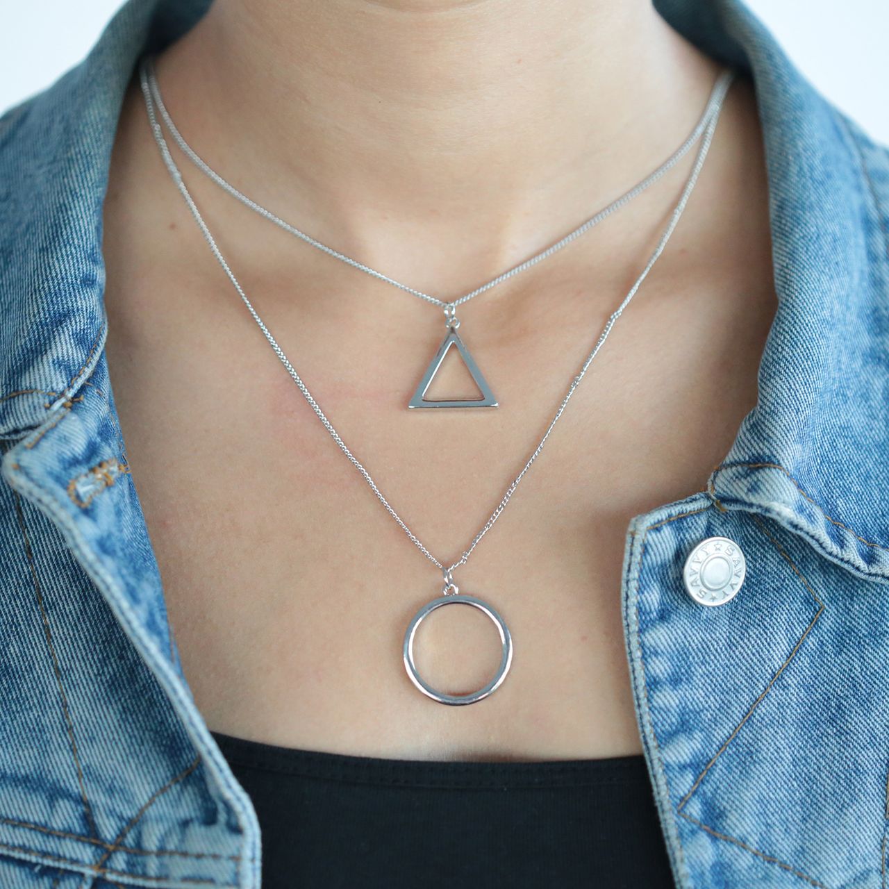 Zilveren bijoux ketting met hanger voor dames