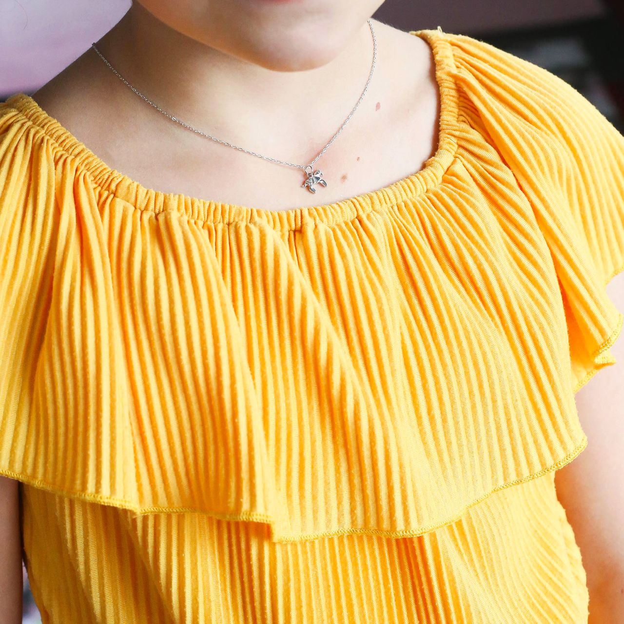Zilveren kinderketting met hanger paard