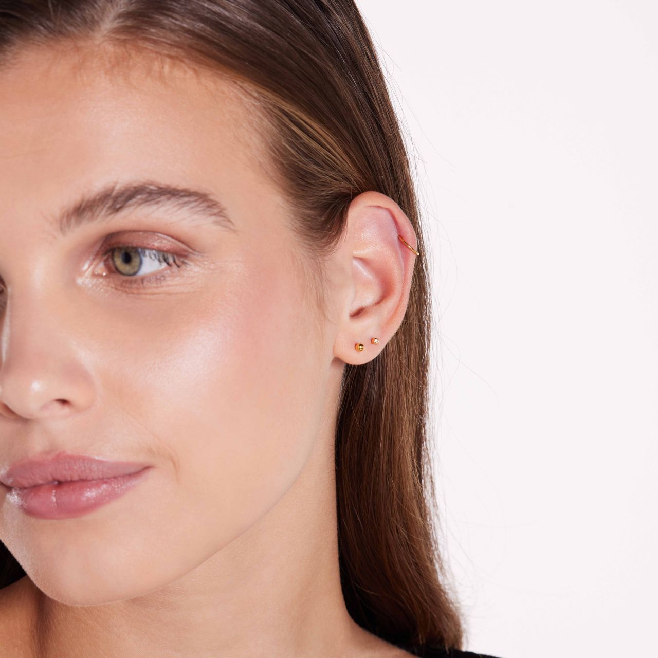 Stainless steel goldplated helixpiercing voor dames