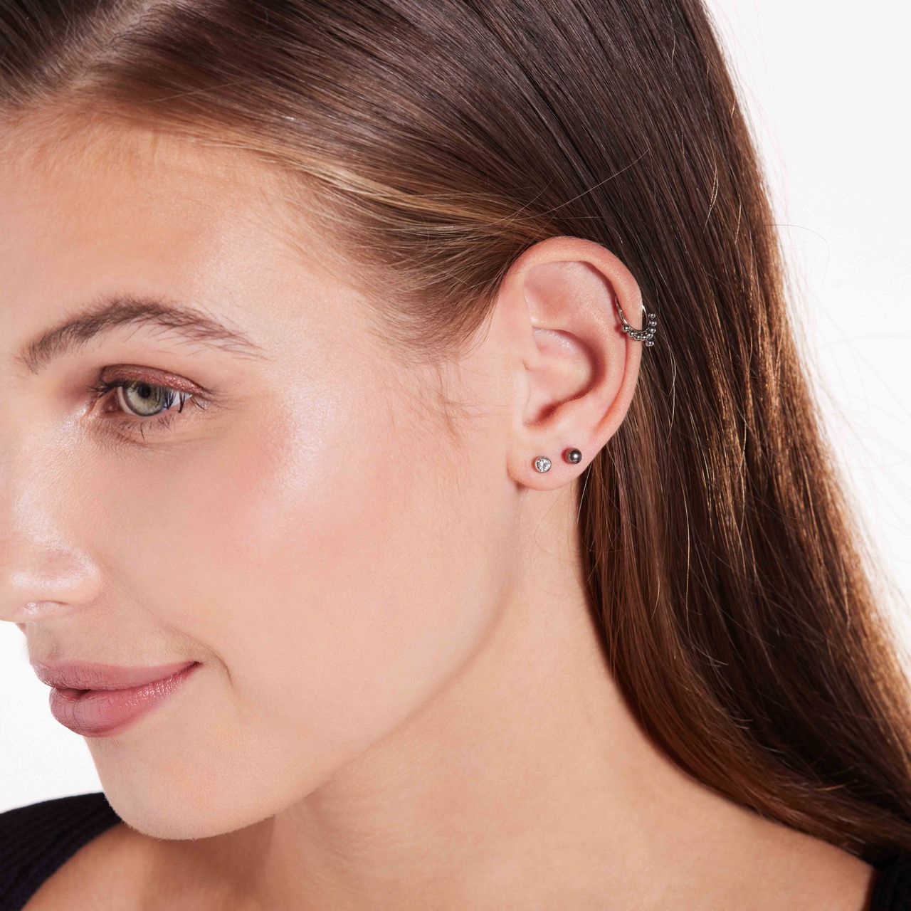 Stainless steel helixpiercing ring dots