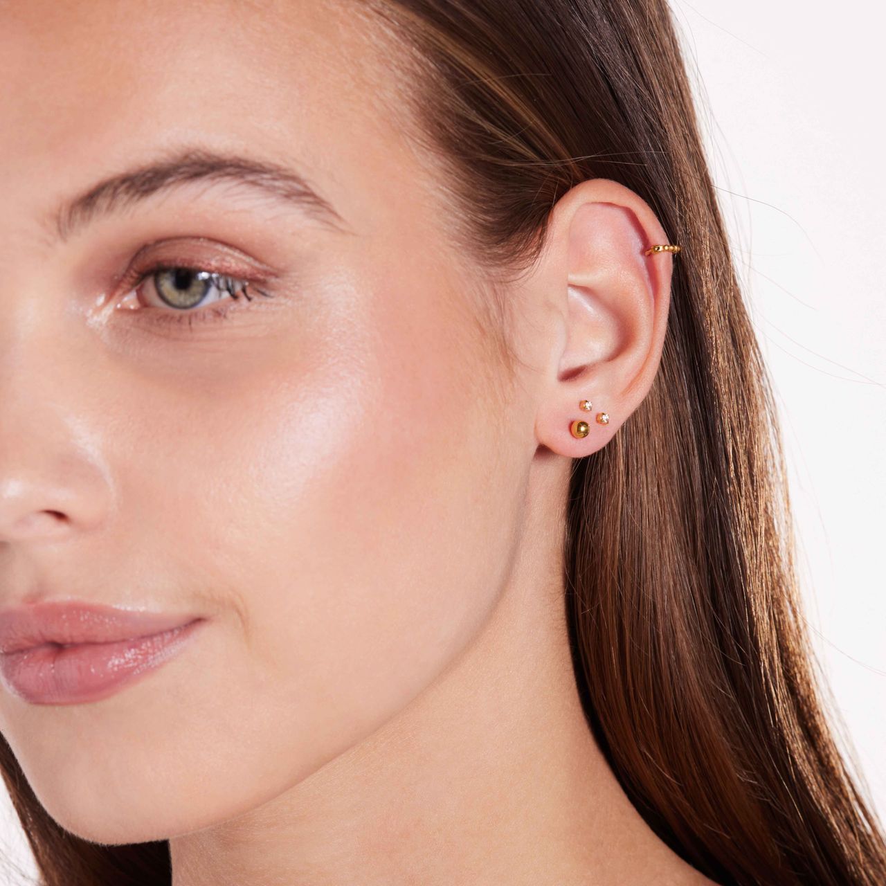 Stainless steel helixpiercing goldplated