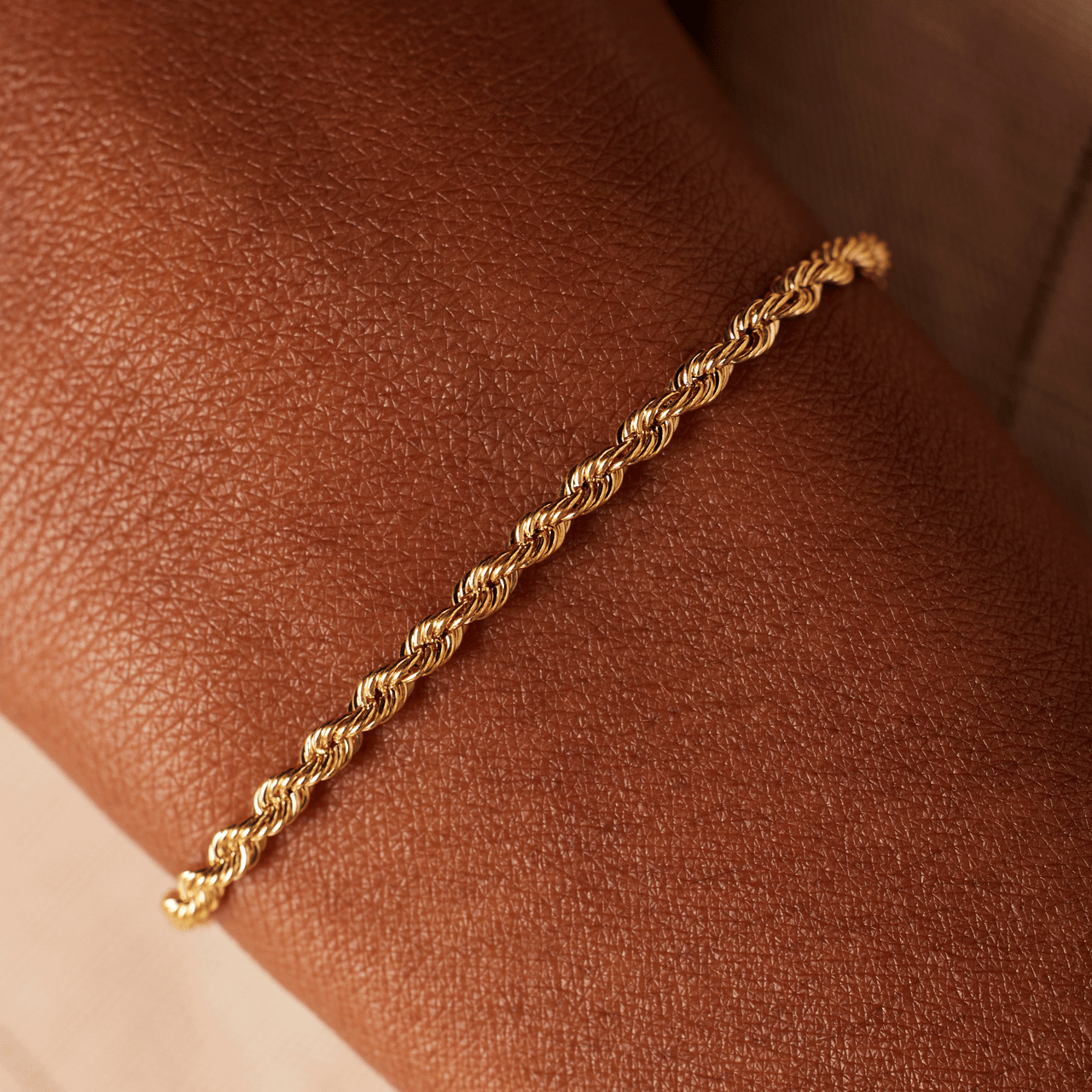 Armband aus 585 Gelbgold, Kordel