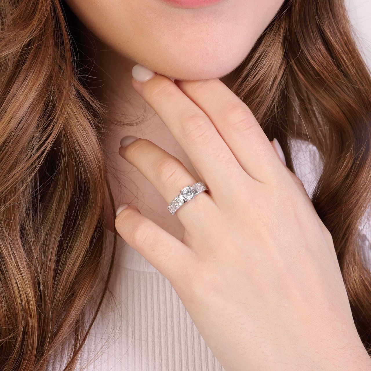 Zilveren ring met zirkonia