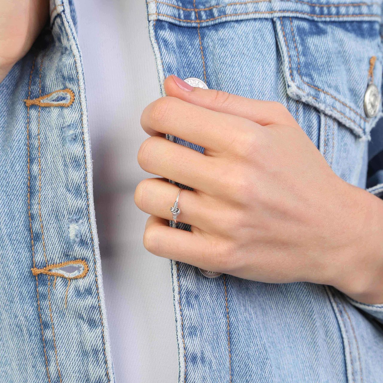 Zilveren ring knoop Bali