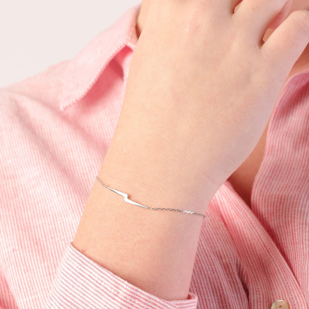 Zilveren armband galaxy bliksemschicht