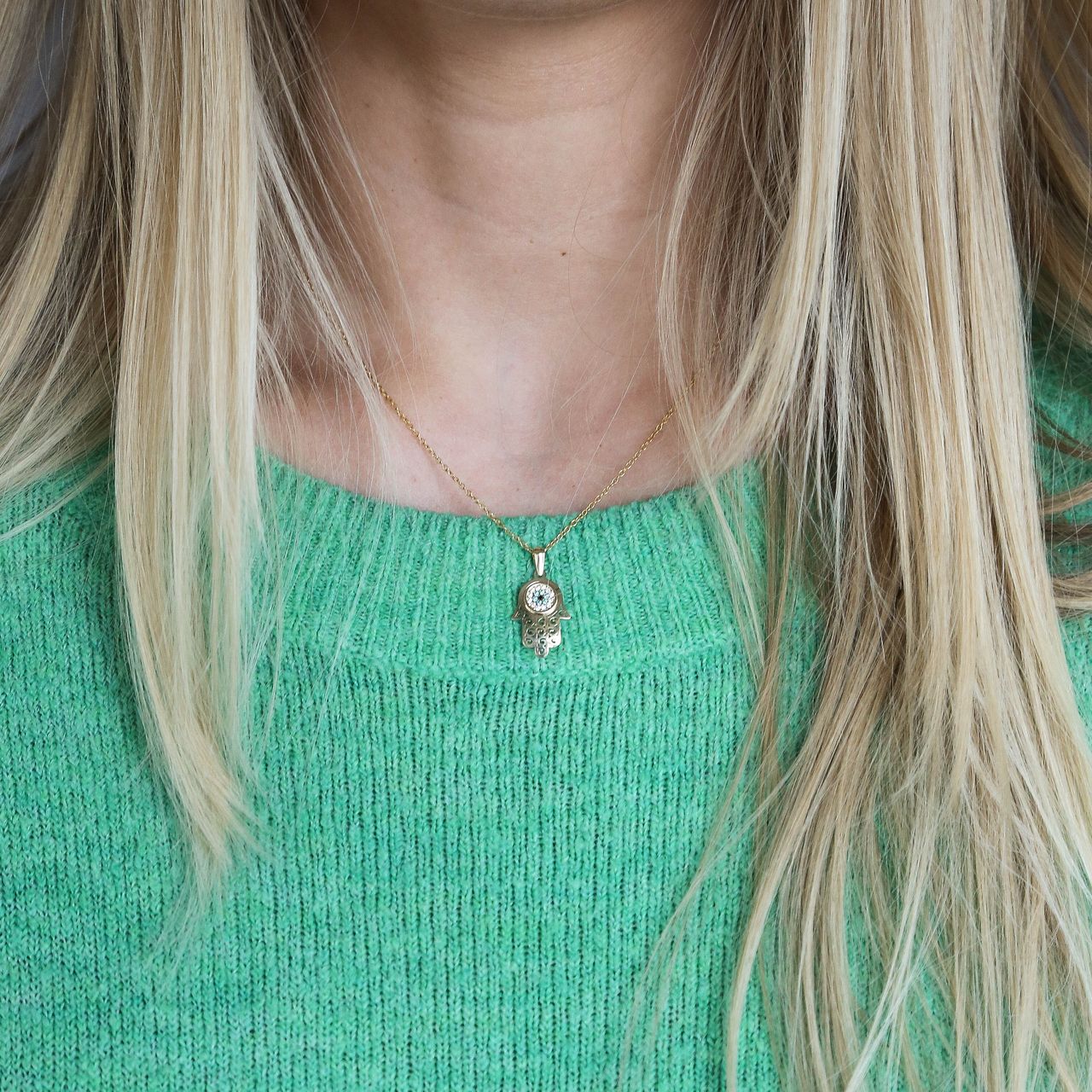 9 Karaat hanger hamsa met boze oog