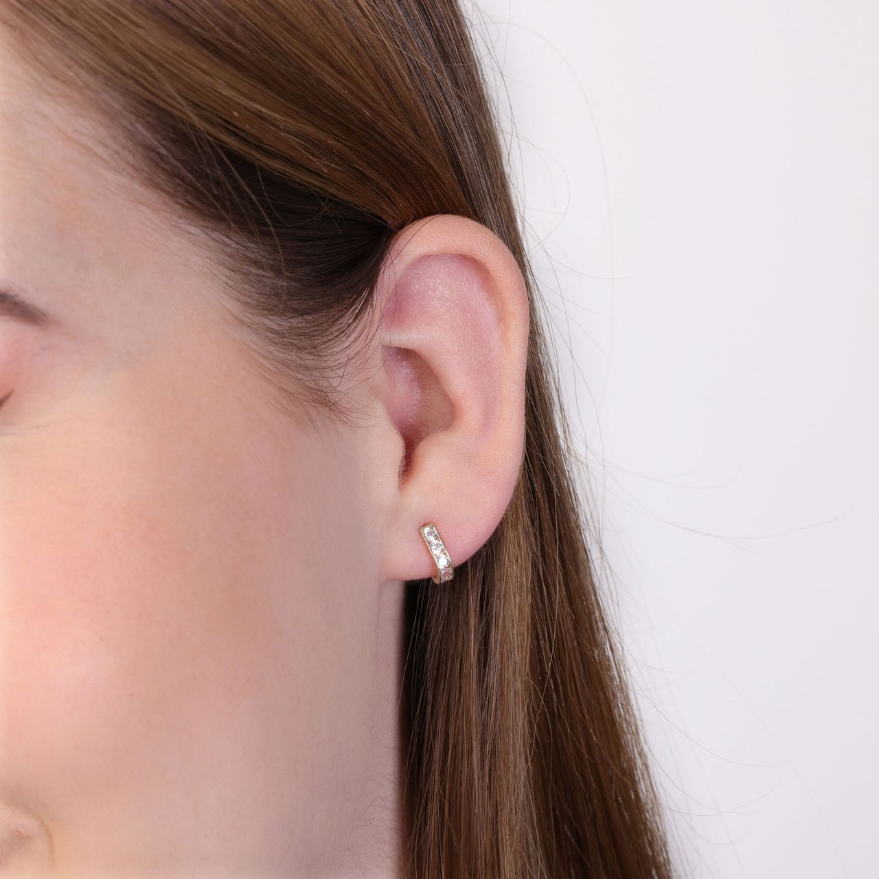 Ohrringe aus 375 Gold, oval, Zirkonia