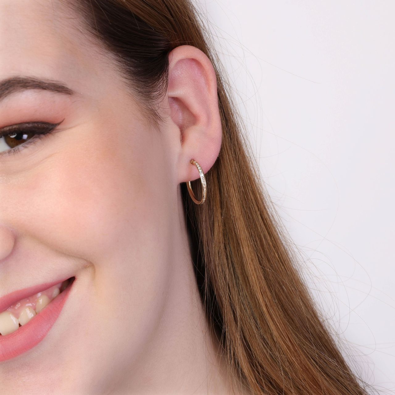9 karaat oorringen met zirkonia 15mm voor dames