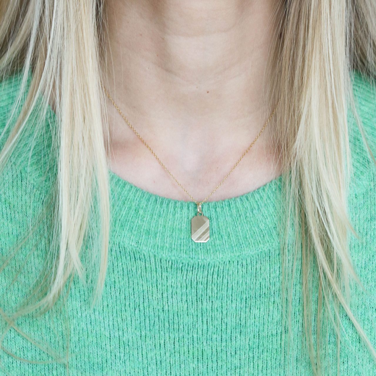 9 Karaat hanger graveerplaat rechthoek