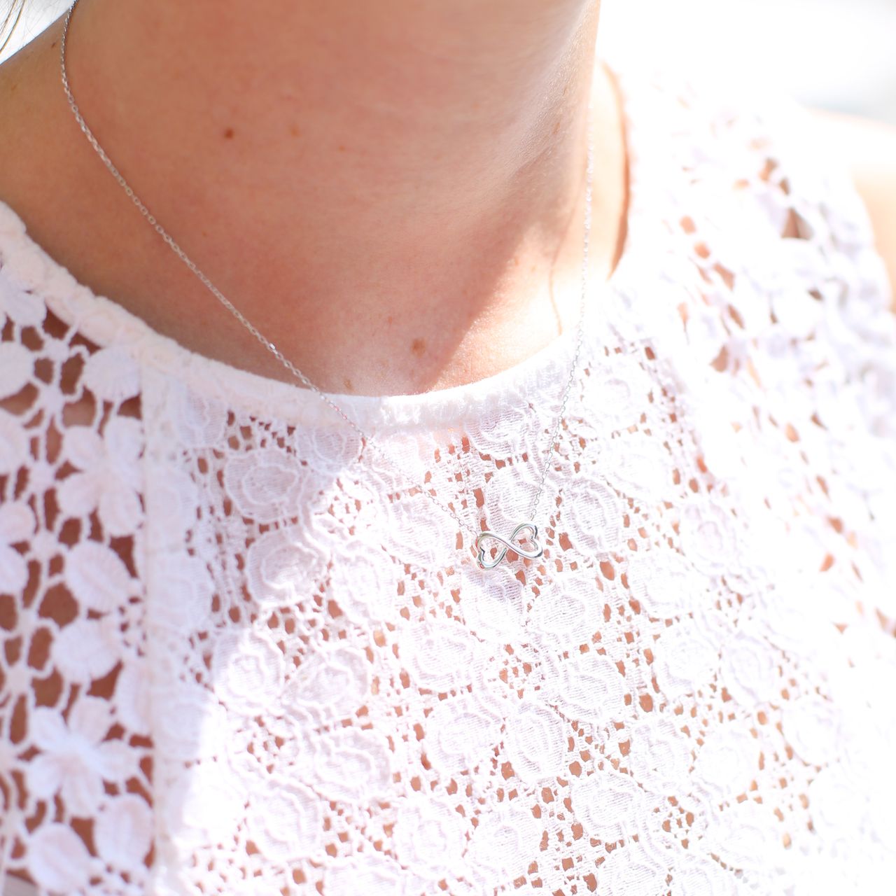 Zilveren ketting&hanger infinity/hart