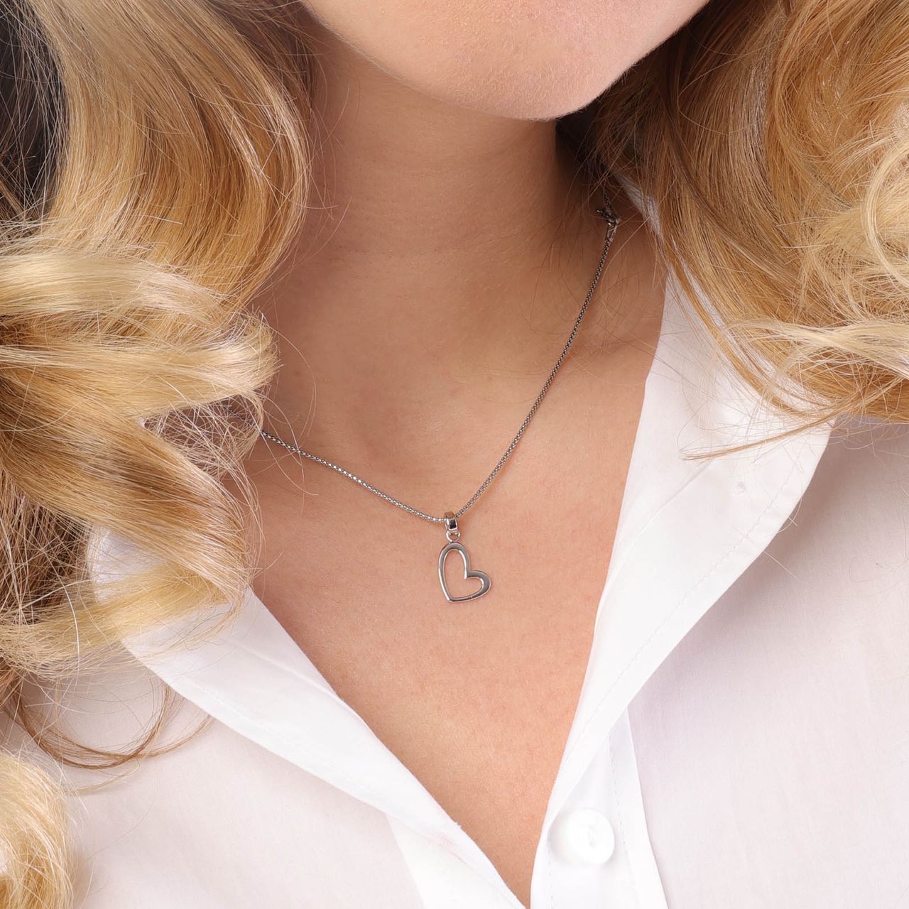 Anhänger aus 925 Silber, offenes Herz