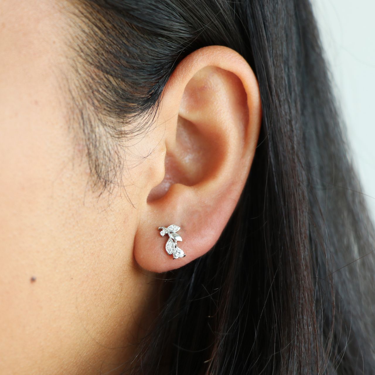 Ohrringe, 925 Silber, Rose, Zirkonia