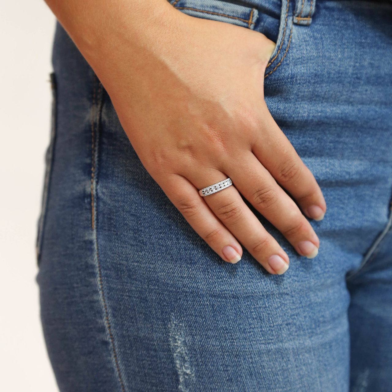 Zilveren ring zirkonia