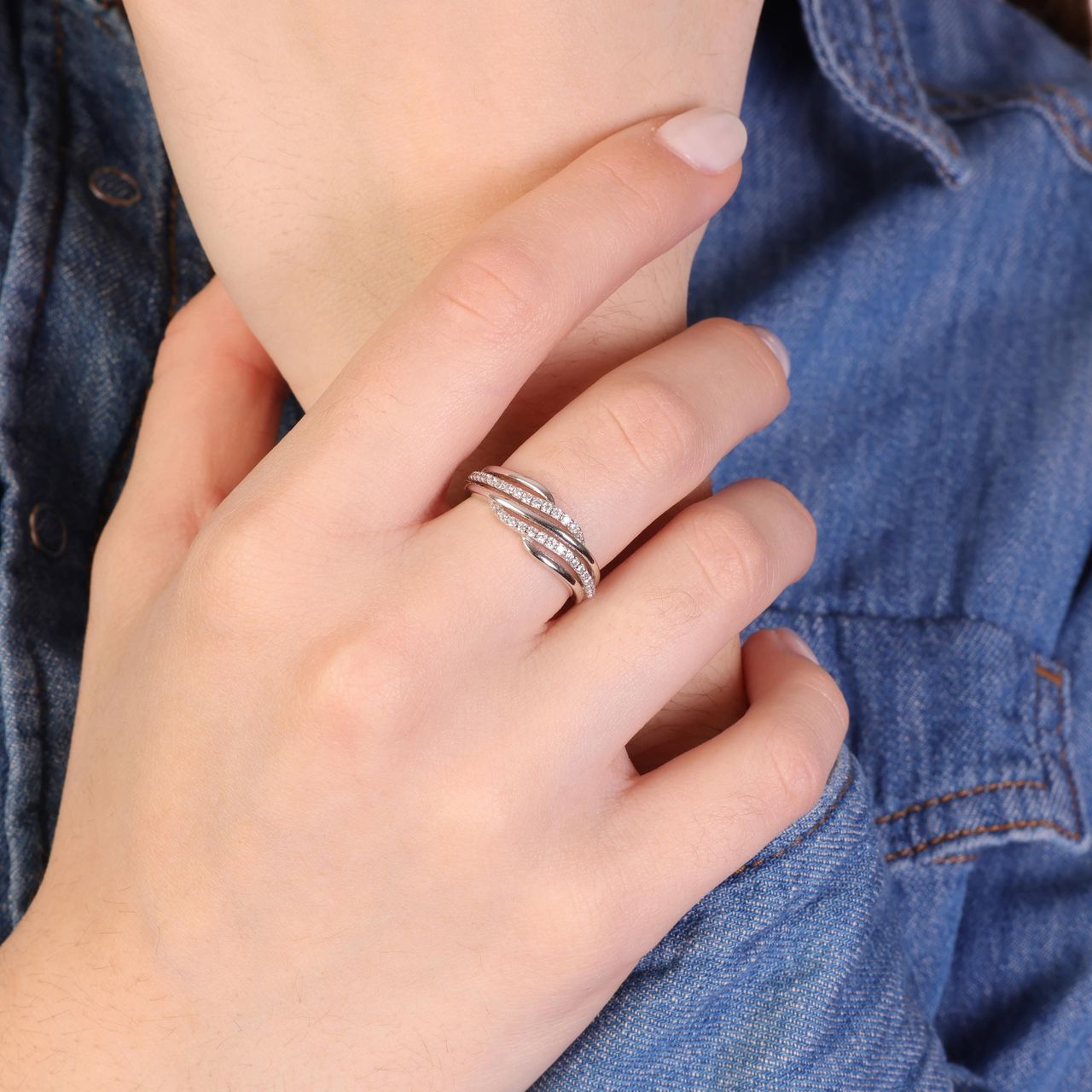 Zilveren ring zirkonia