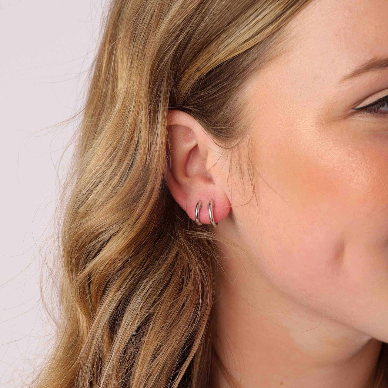 Zilveren oorbellen rond 12mm