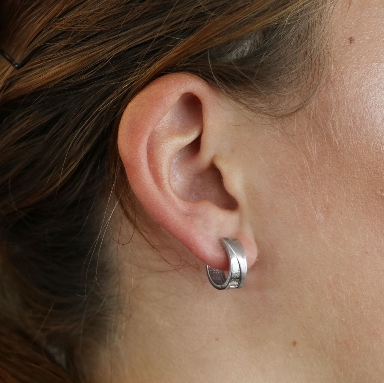 Ohrringe, 925 Silber, matt/glänzend