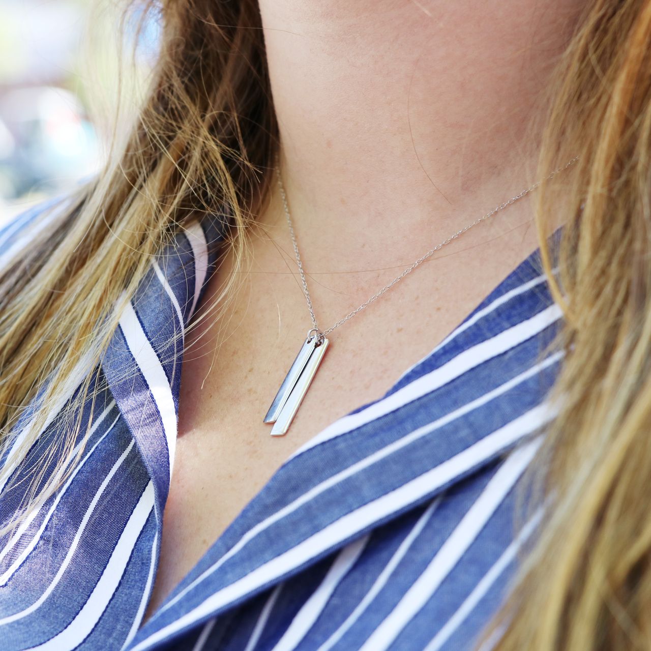 Zilveren ketting&hanger bar