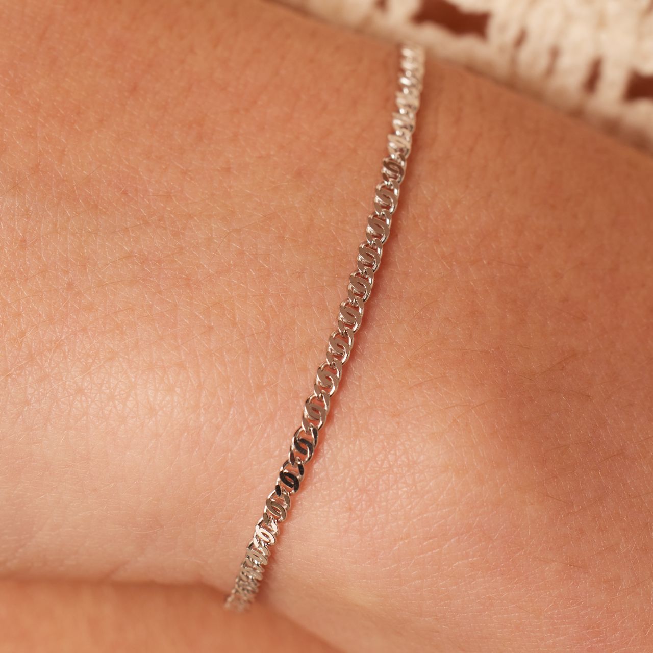 Gerecycleerd zilveren armband schakel fantasie