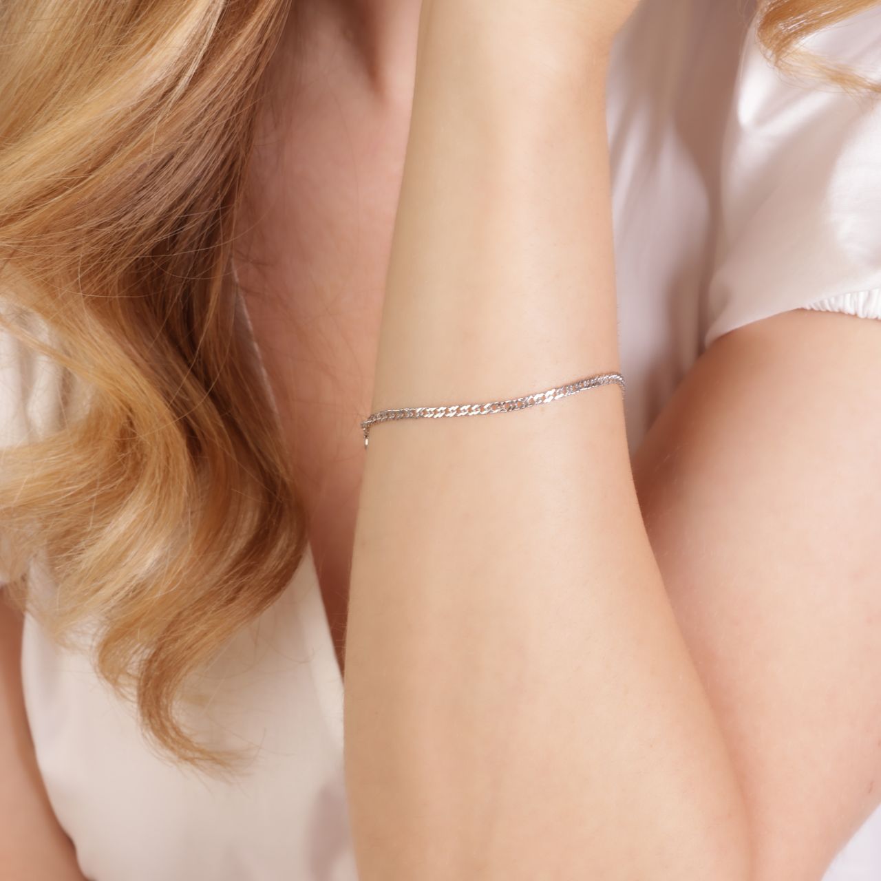 Gerecycleerd zilveren armband dubbele gourmetschakel