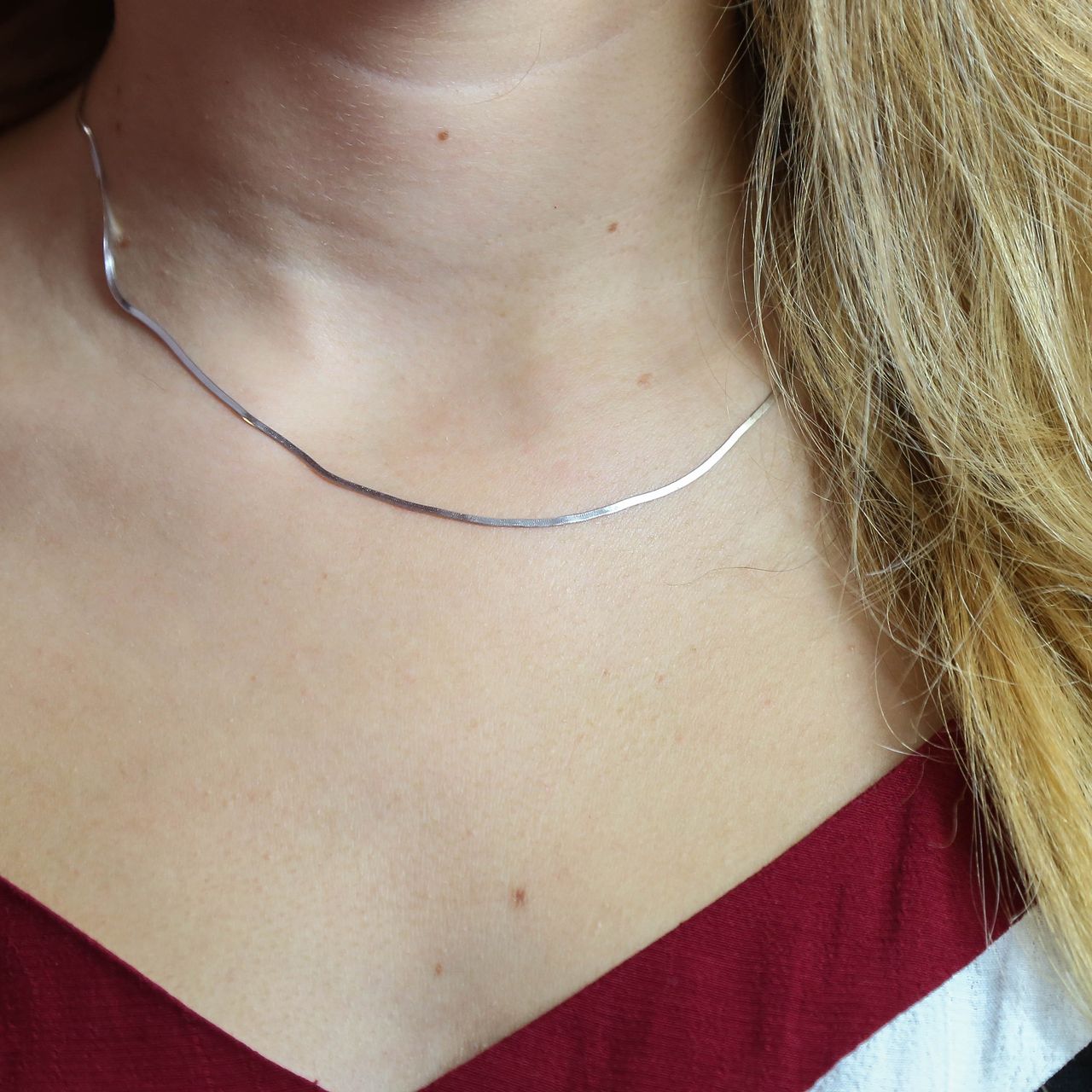 Gerecycleerd zilveren ketting schakel slang