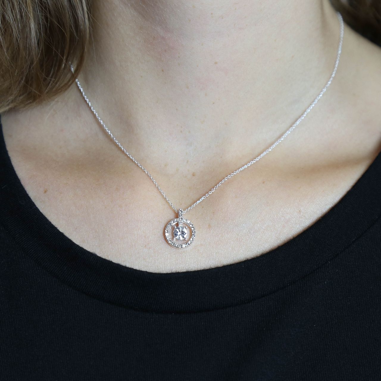Bijoux zilverkleurige ketting met hanger voor dames