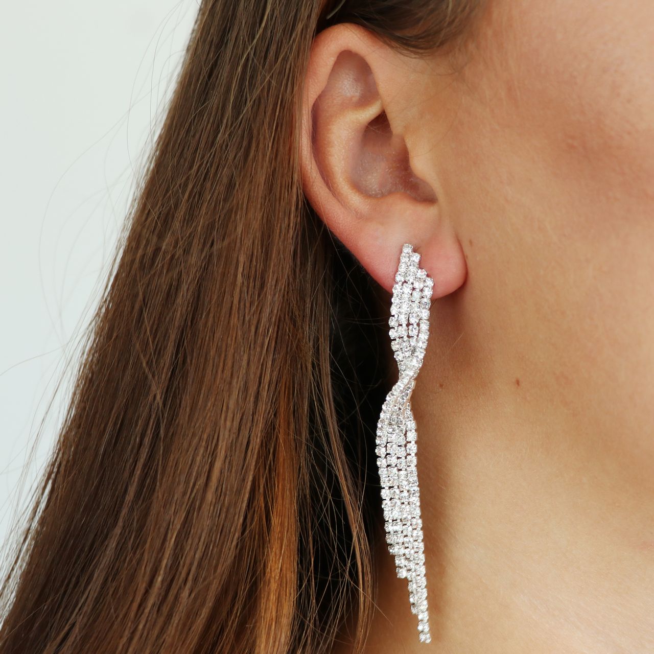 Red Carpet bijoux oorbellen zilverkleurig