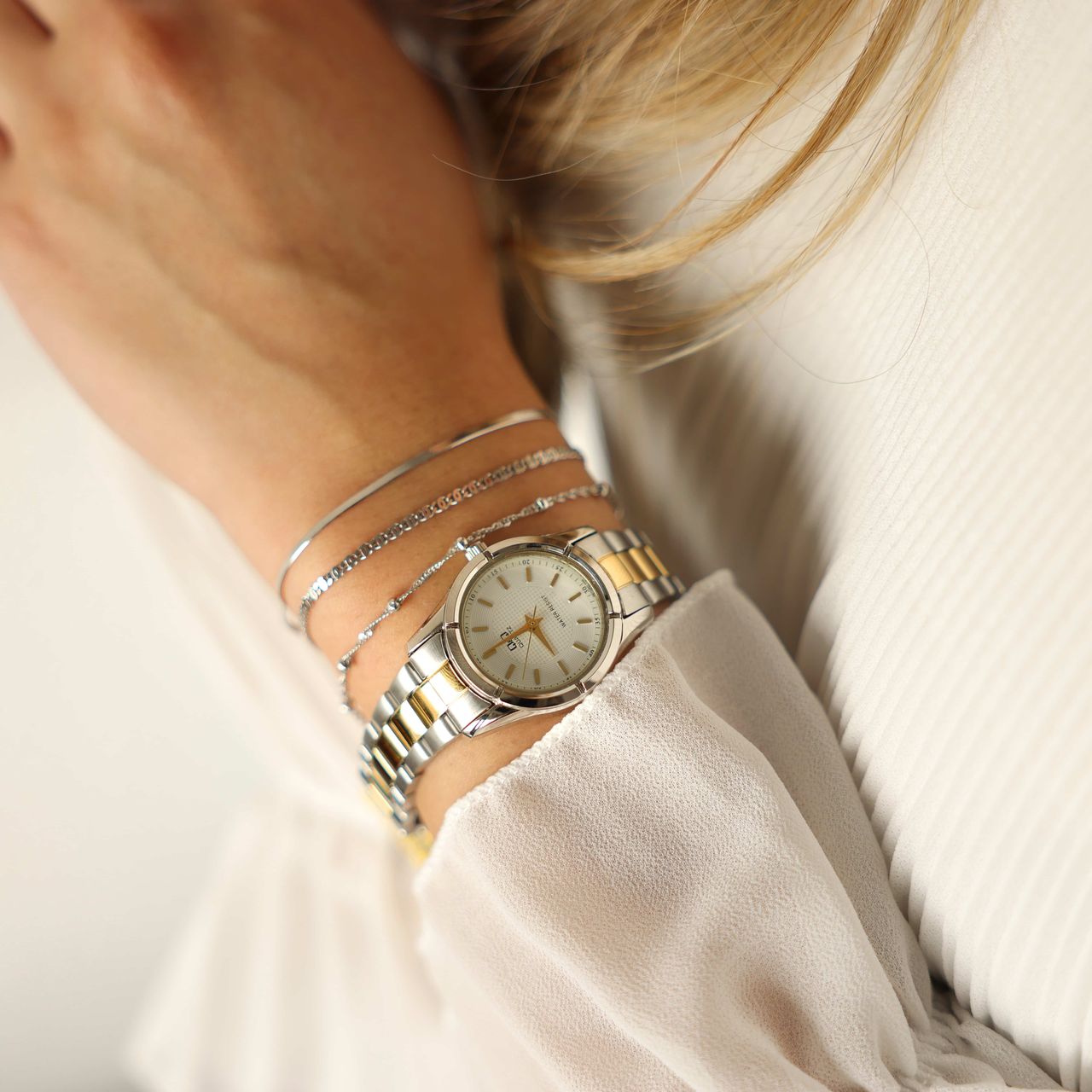 Gerecycleerd zilveren set met 3 armbanden