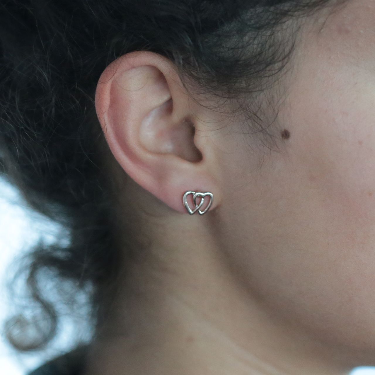 Bijoux goudkleurige oorknoppen hart voor dames