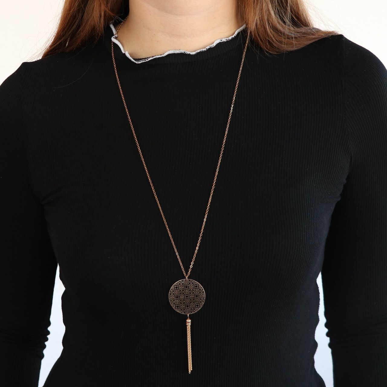 Goudkleurige byoux ketting filigraan