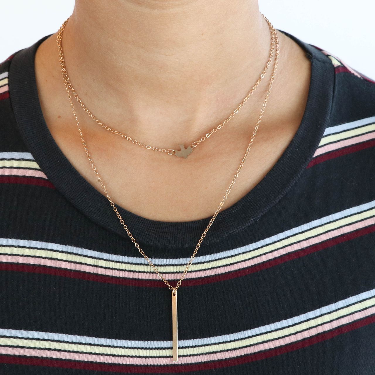 Goudkleurige byoux ketting multi steen