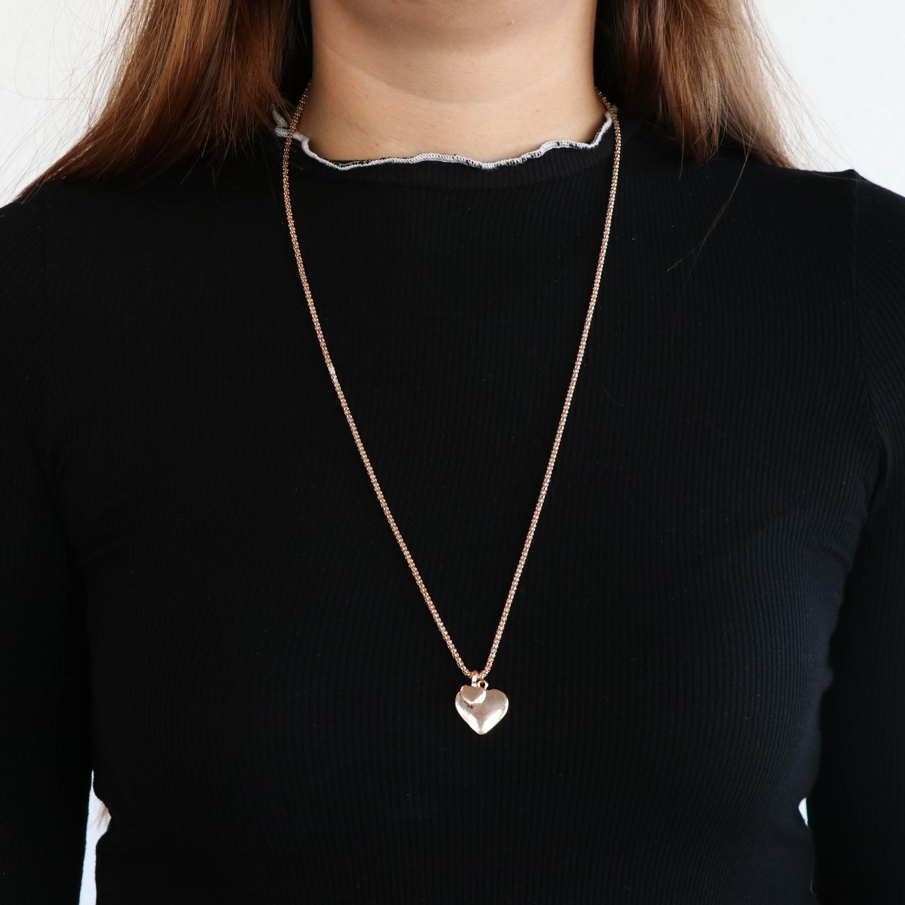 Goudkleurige byoux ketting met hanger hart