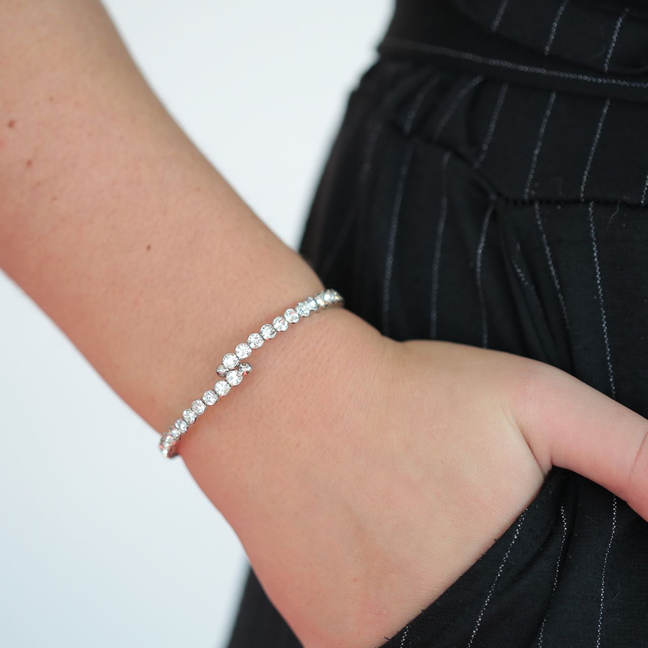 Zilverkleurige byoux tennisarmband 5 mm