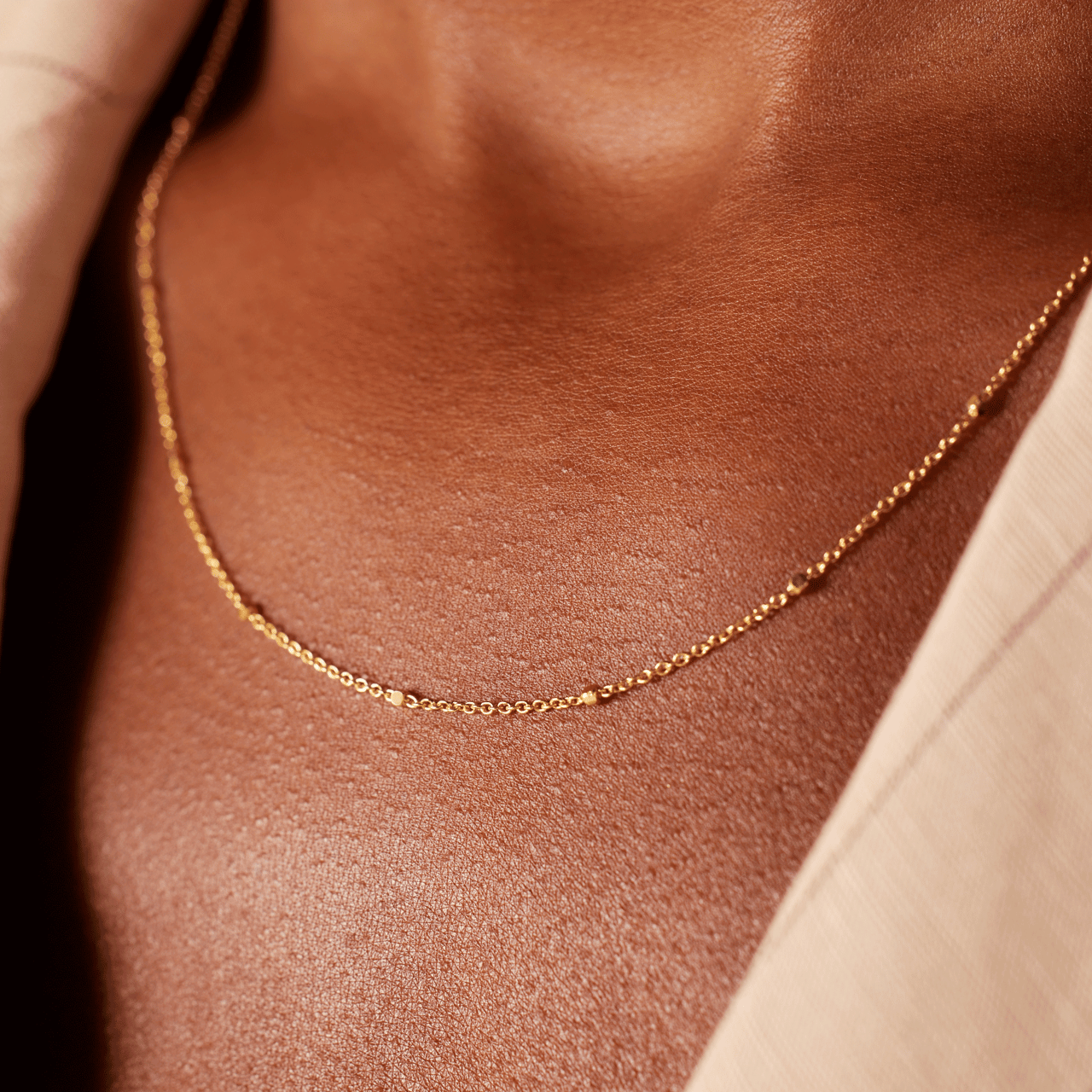 Kette, 585 Gelbgold, Fantasie mit kleinen Blöcken