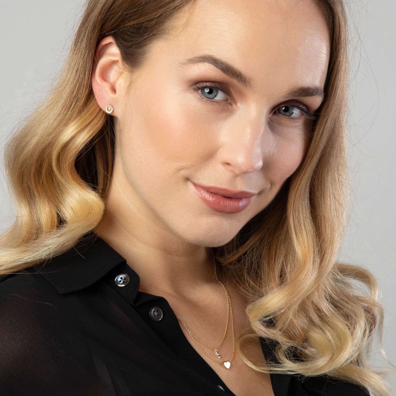 14Karaat geelgouden ketting hart met zirkonia