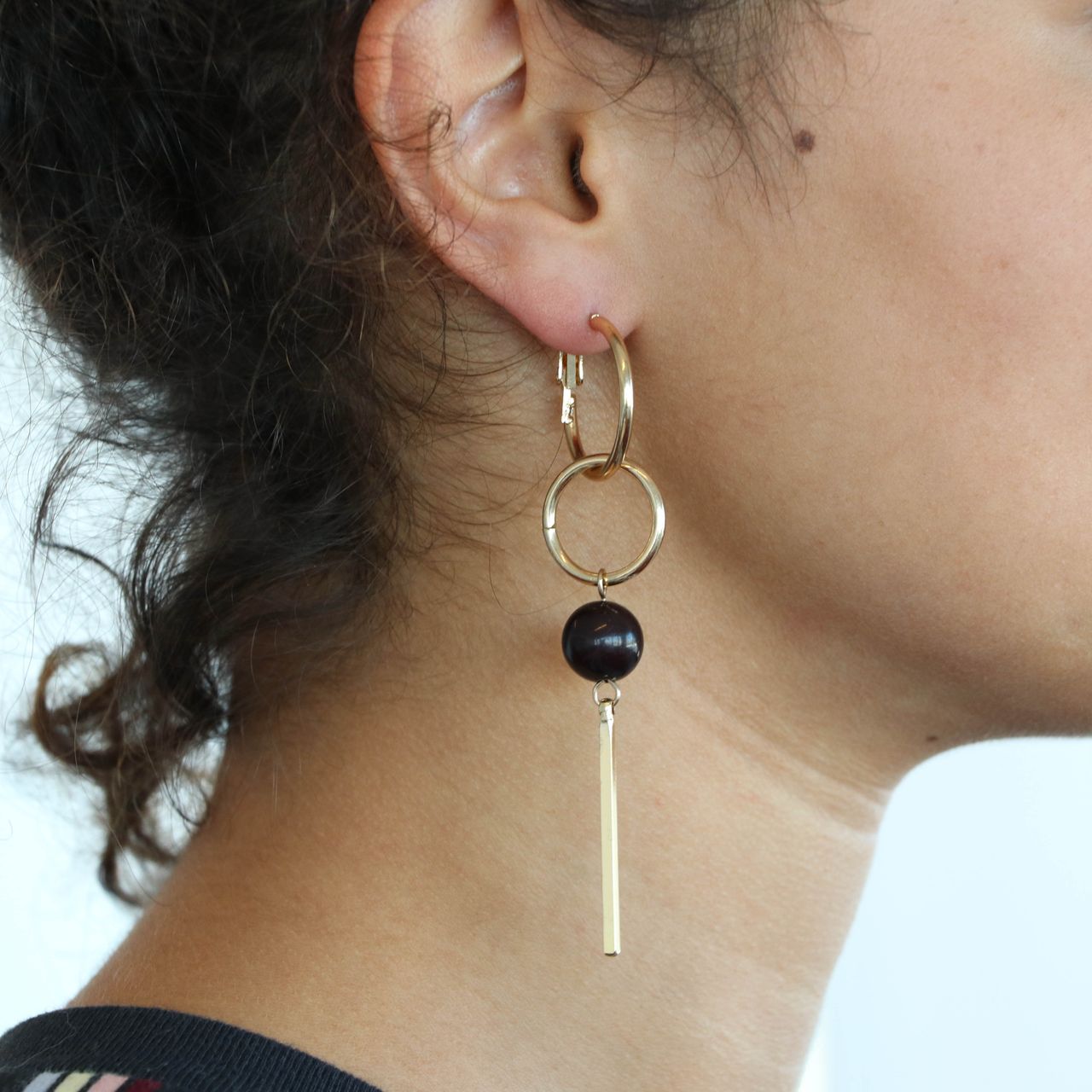 Stalen oorringen met hanger voor dames