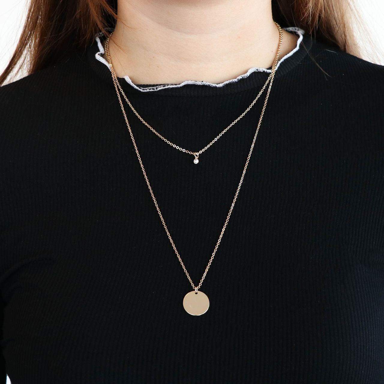 Goudkleurige byoux ketting munt