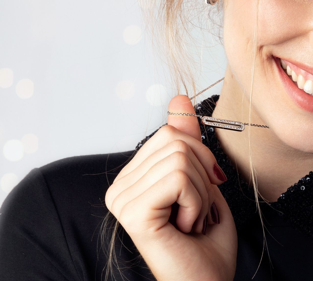 Stainless steel goldplated ketting met hanger gerecycled stainless steel rose open bar met kristal voor dames