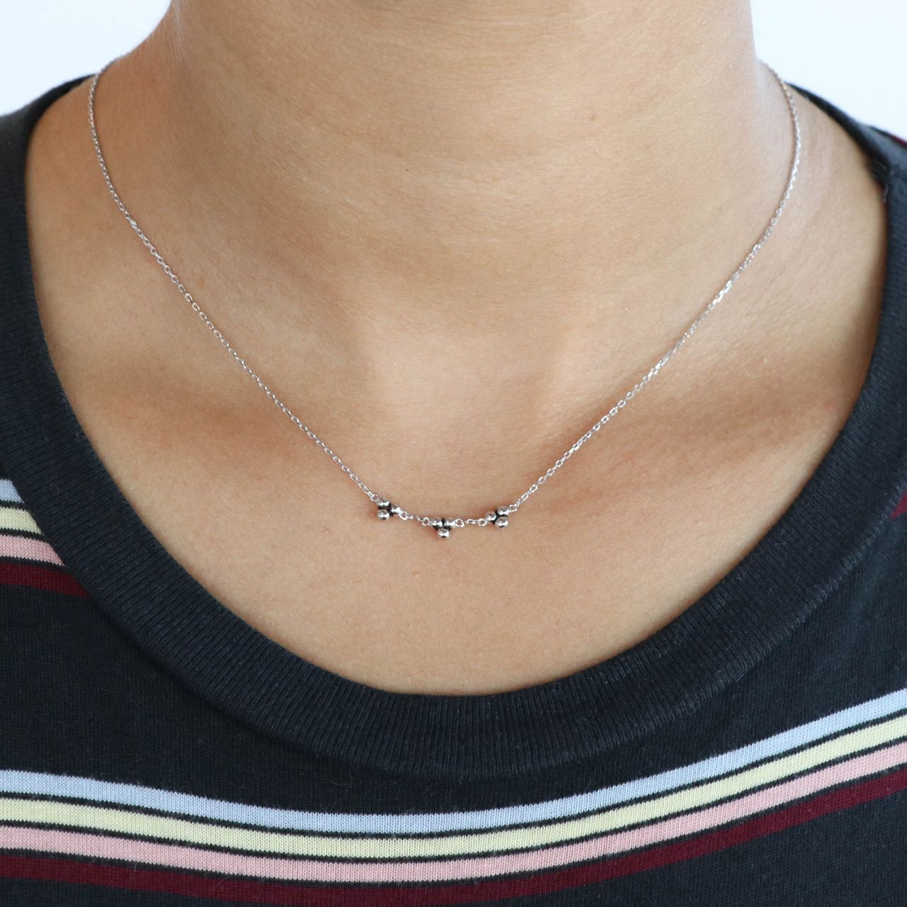Zilveren ketting dots Bali