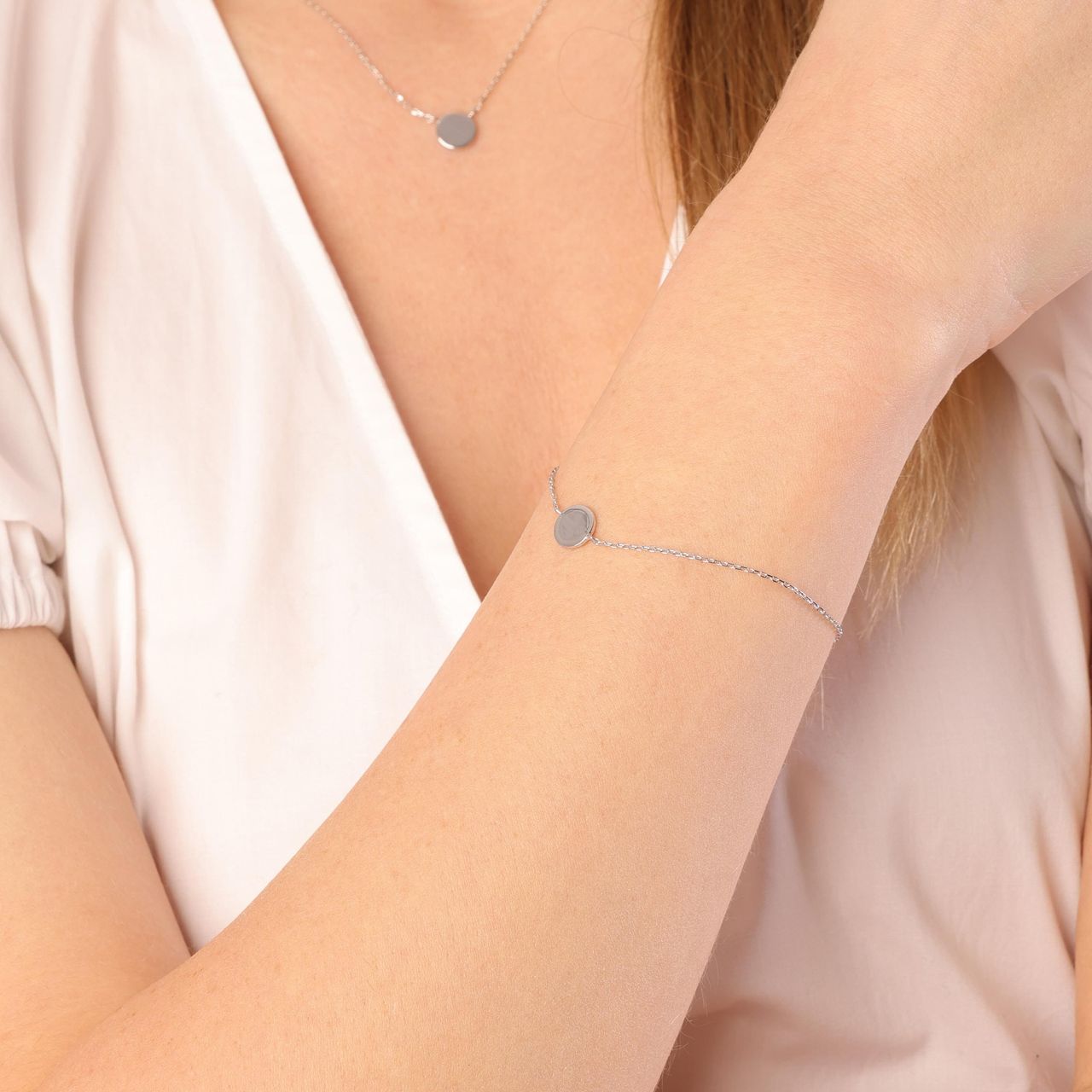 Armband aus 925 Silber, Scheibe