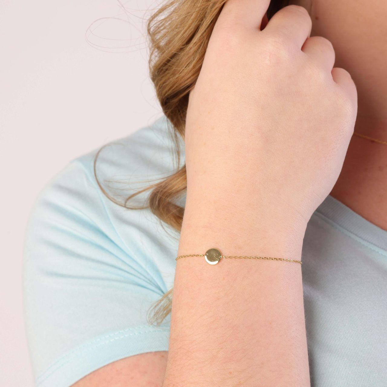 Vergoldetes Armband aus 925 Silber, Scheibe