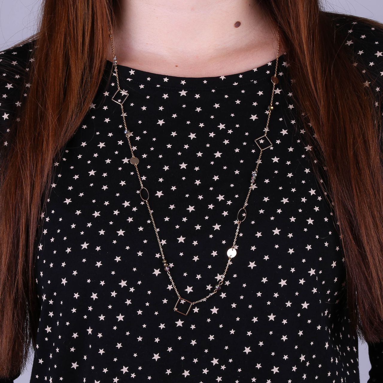 Goudkleurige byoux ketting ruitjes