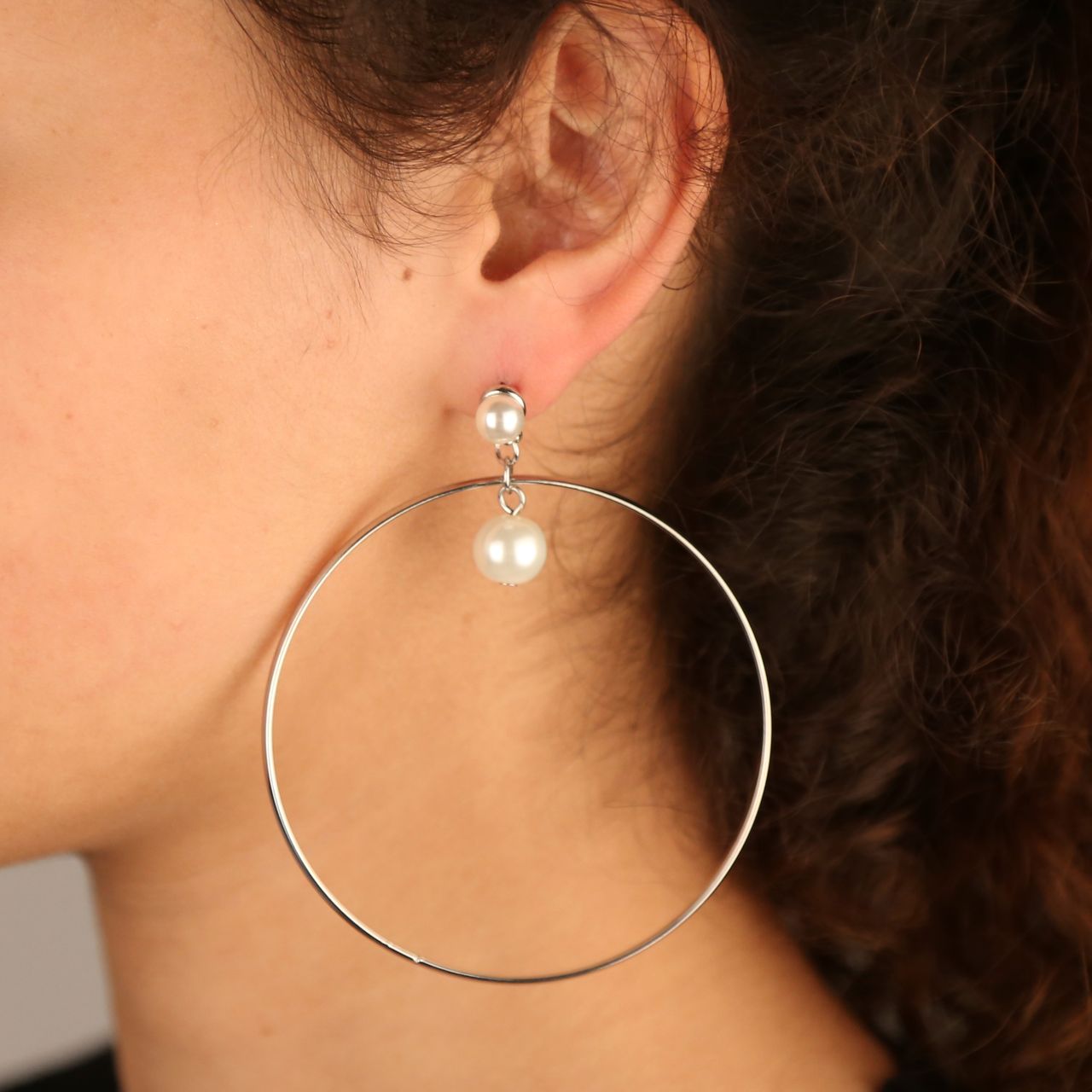 Bijoux zilverkleurige oorhangers voor dames