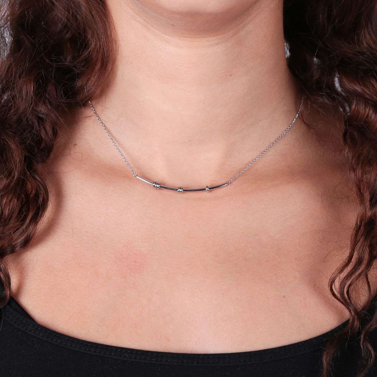 Gerecycled stalen ketting bar met ringetjes
