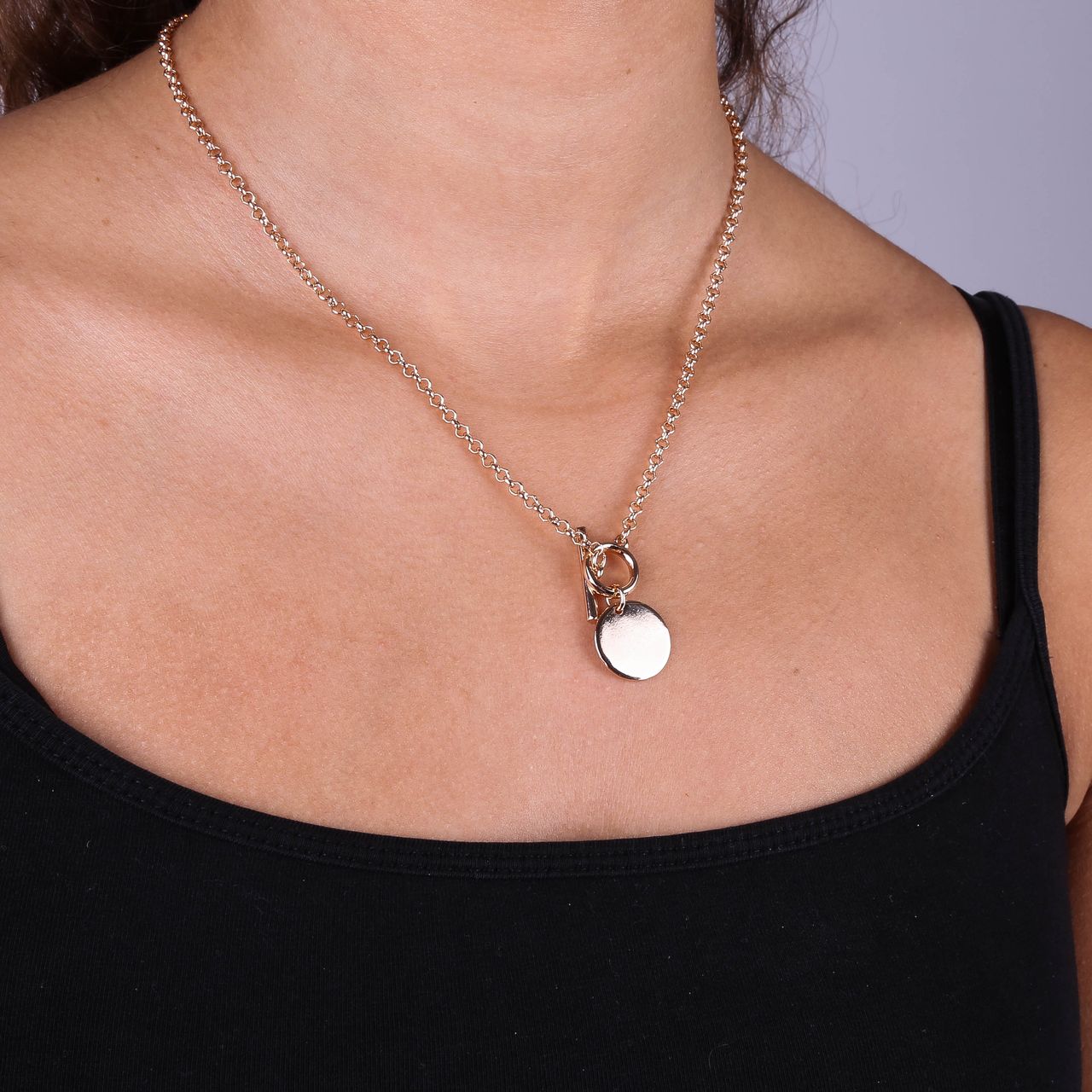 Goudkleurige byoux ketting met munt