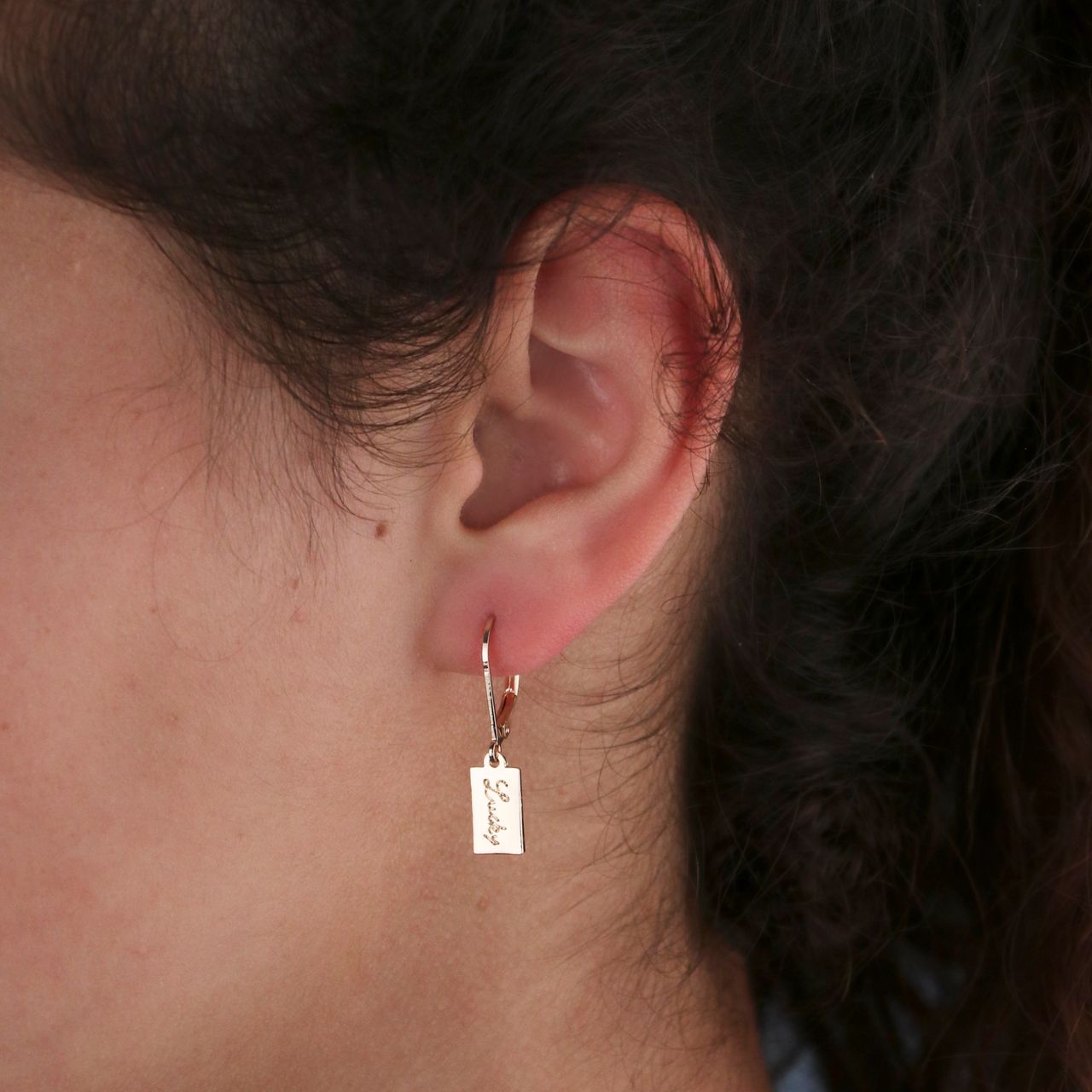 Goudkleurige bijoux oorbellen lucky