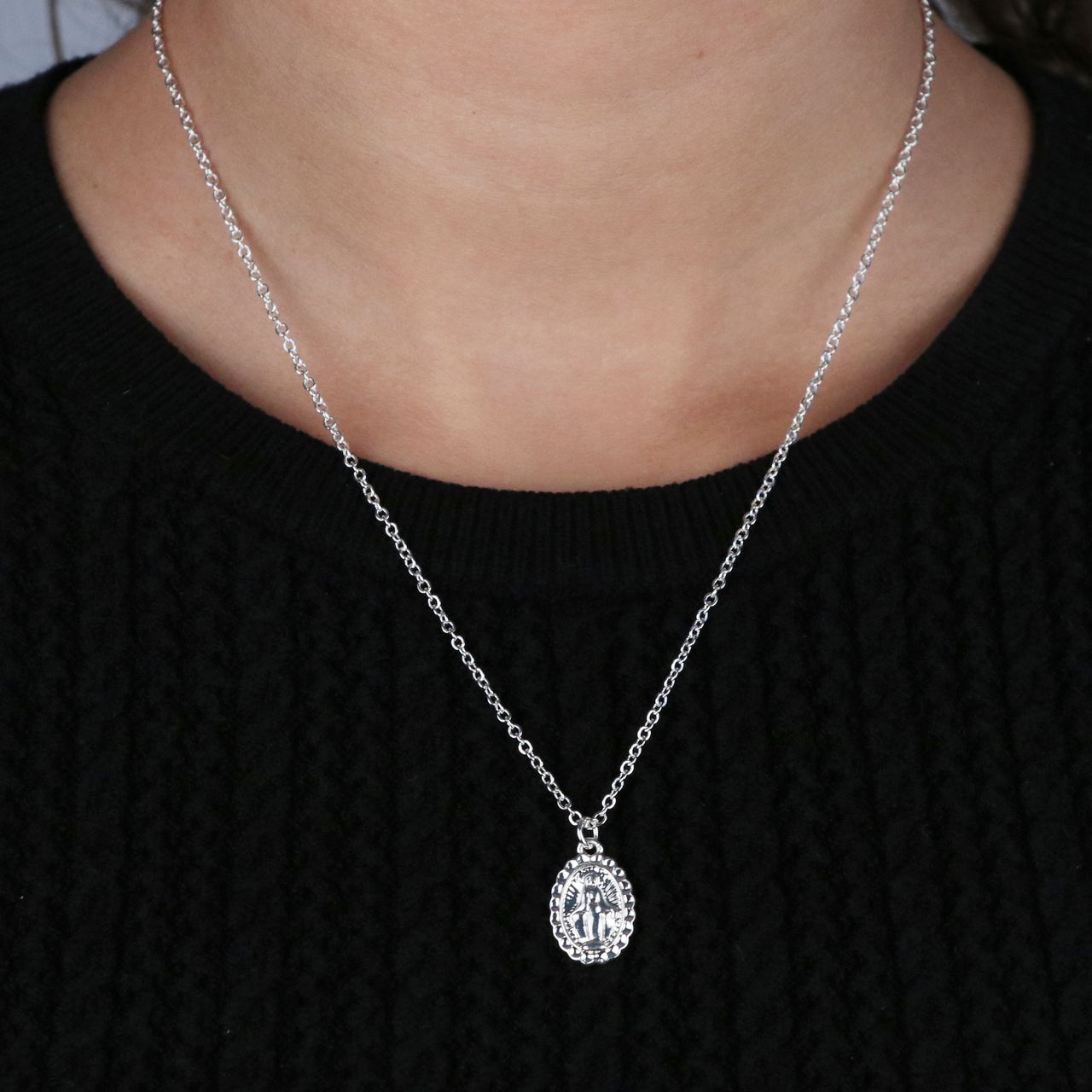 Zilverkleurige byoux ketting Maria