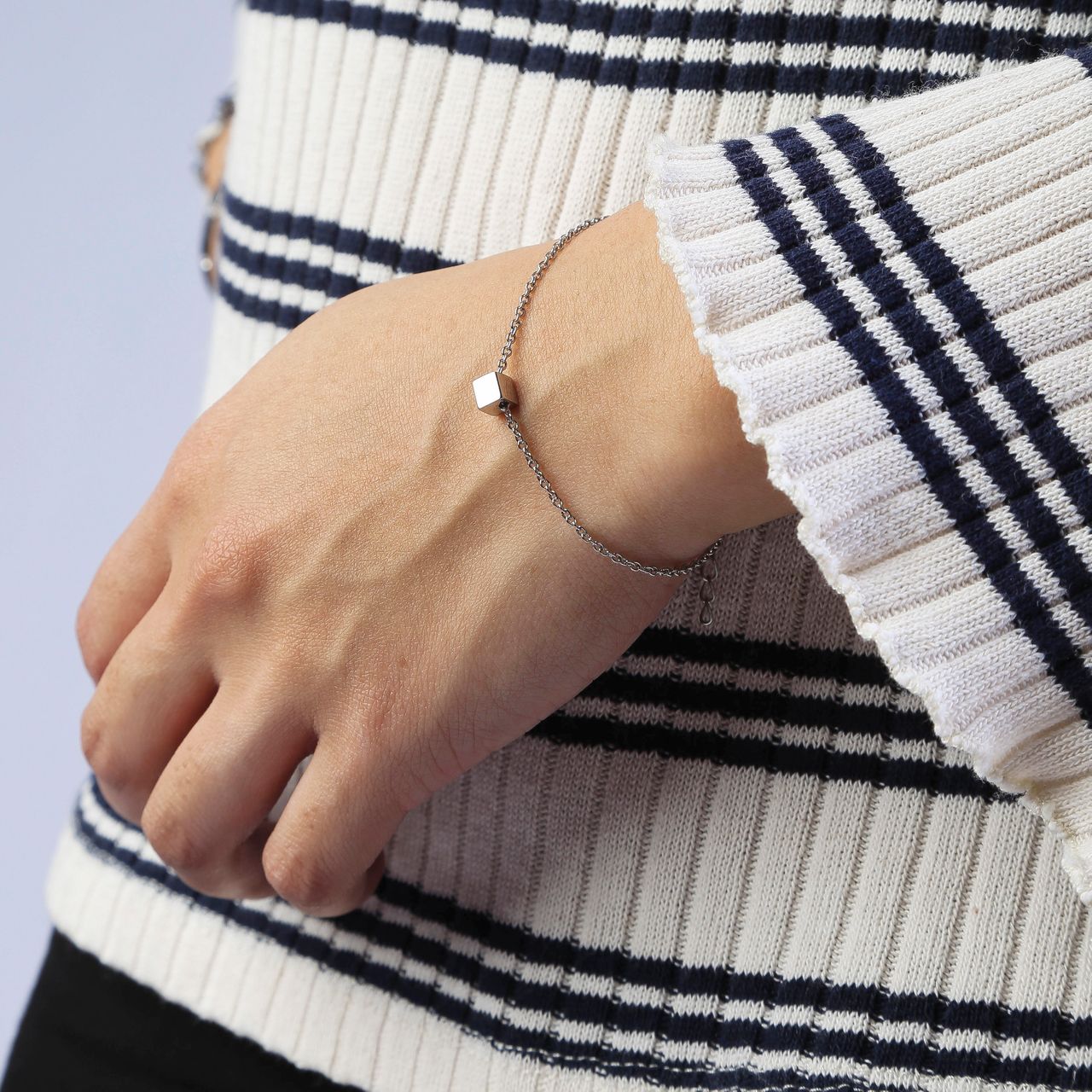 Stalen armband kubus