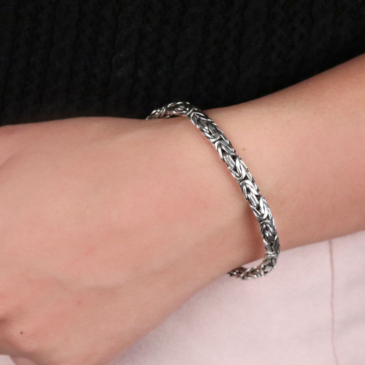 Zilveren armband koningsschakel