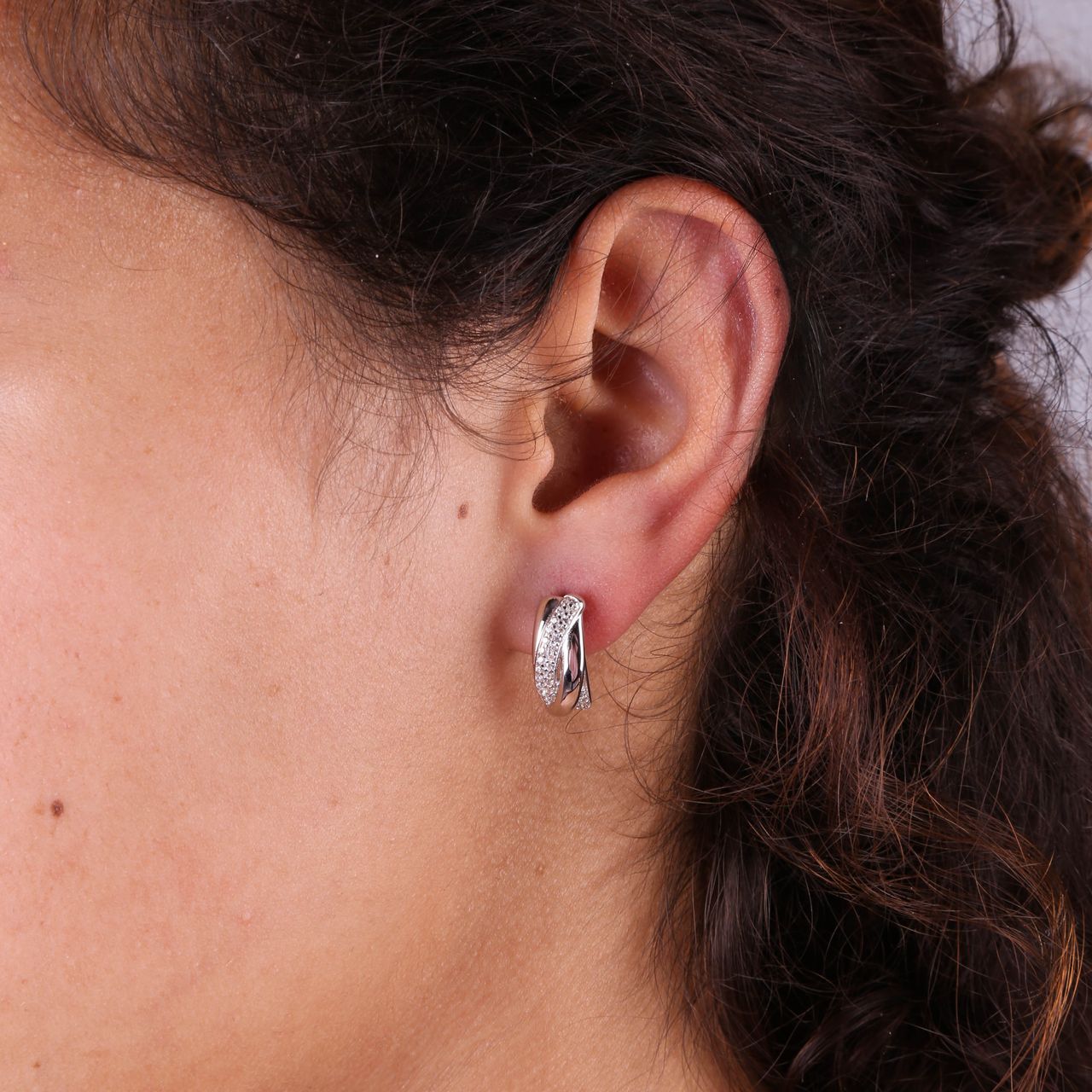Ohrringe, 925 Silber, mit Zirkonia